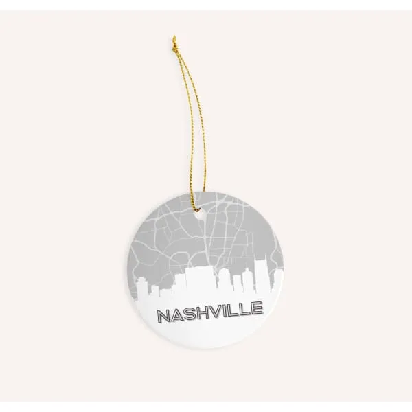 Nashville, Tennessee skyline and map