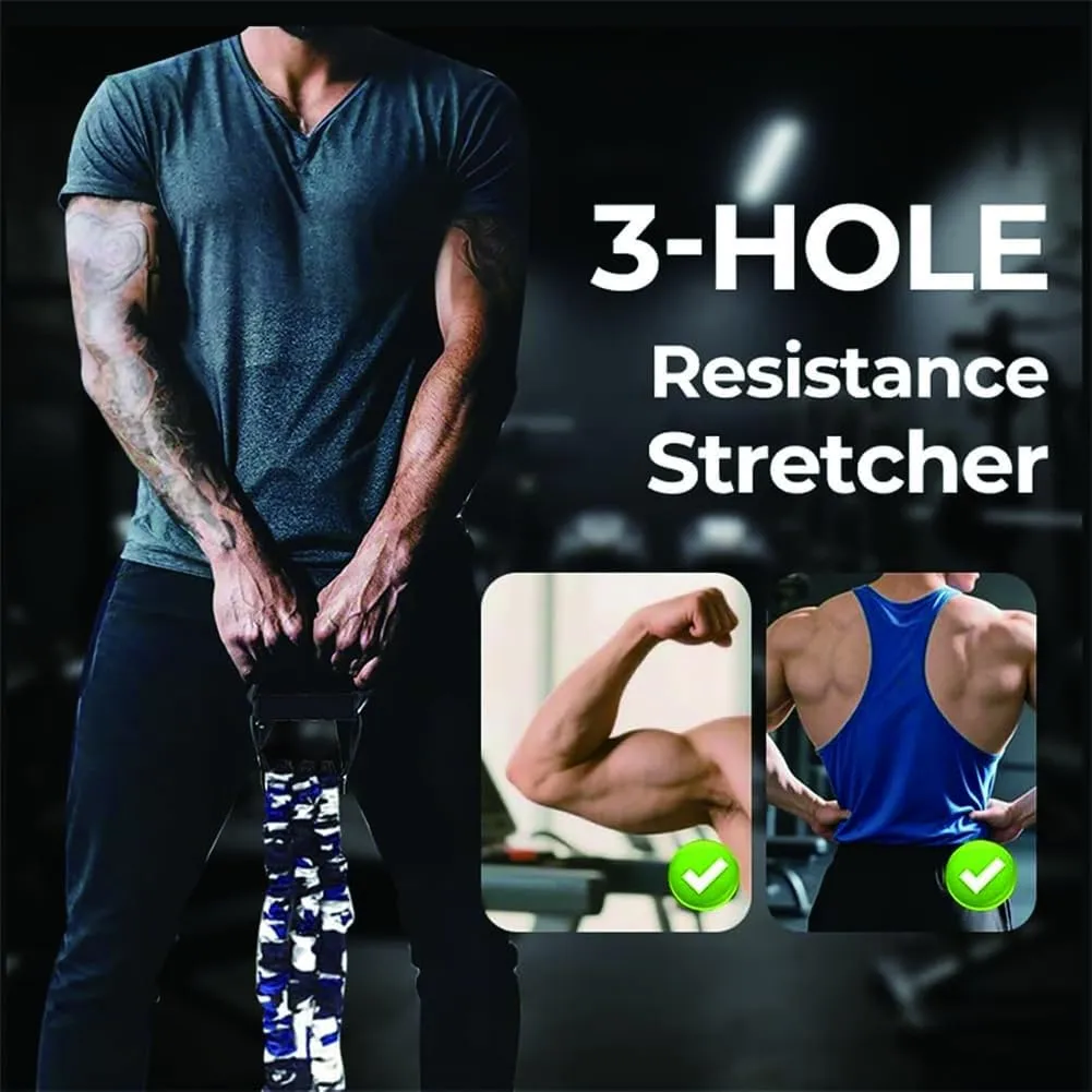 Natural Latex 3-Hole Resistance Stretcher - Adjustable Resistance, 3 Hole Resistance Stretcher, Chest Expander Stretch Bands,High Elasticity & Tear Resistant Exercise Bands with Handles