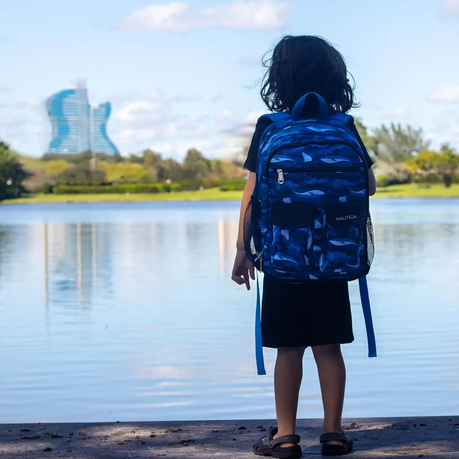 Nautica Kids Backpack for School | Kindergarten Elementary Kids Backpack | 16" Tall | Polar Camo
