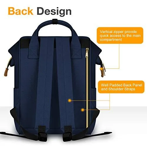 Navy blue Women Laptop Backpack with USB port