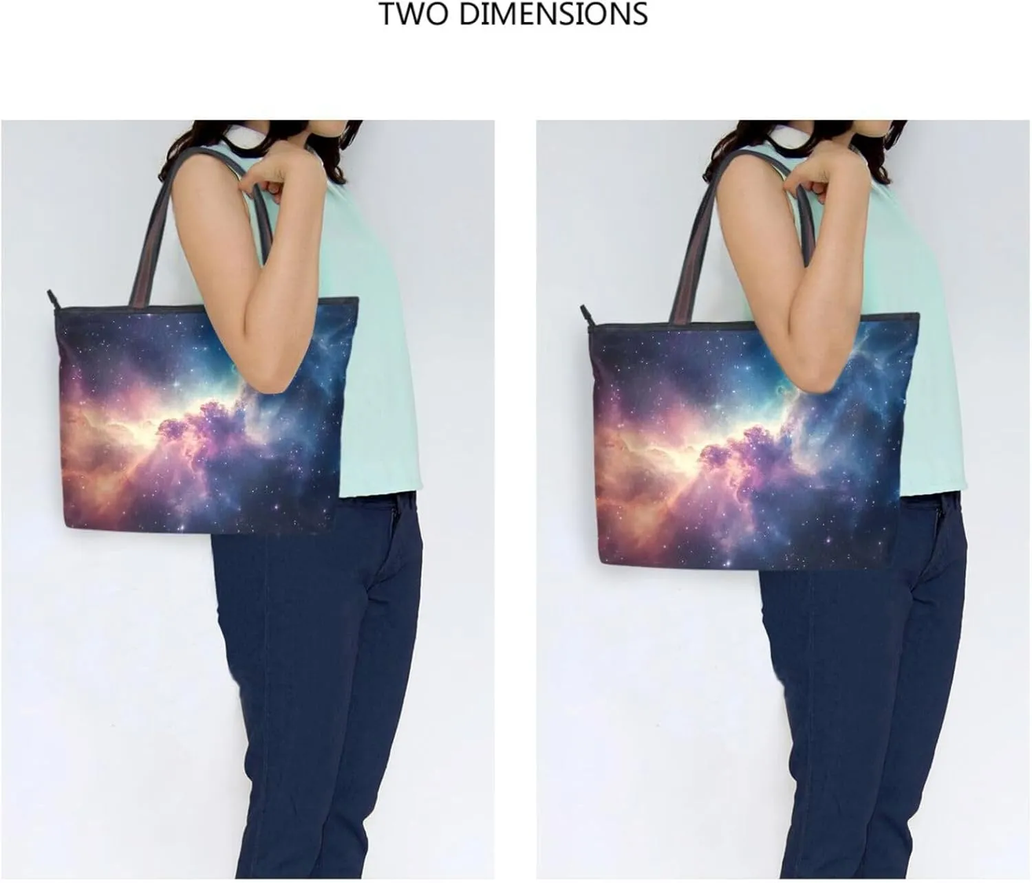 Nebula Purple Fantasy Tote Bag for Women Durable Designer Handbag with Zipper for Daily Use Travel L