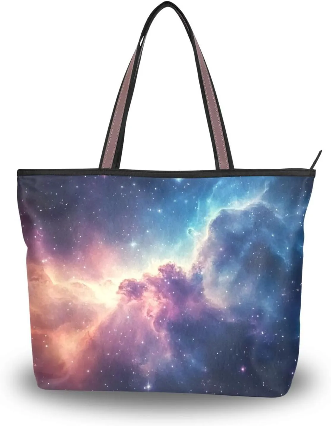 Nebula Purple Fantasy Tote Bag for Women Durable Designer Handbag with Zipper for Daily Use Travel L