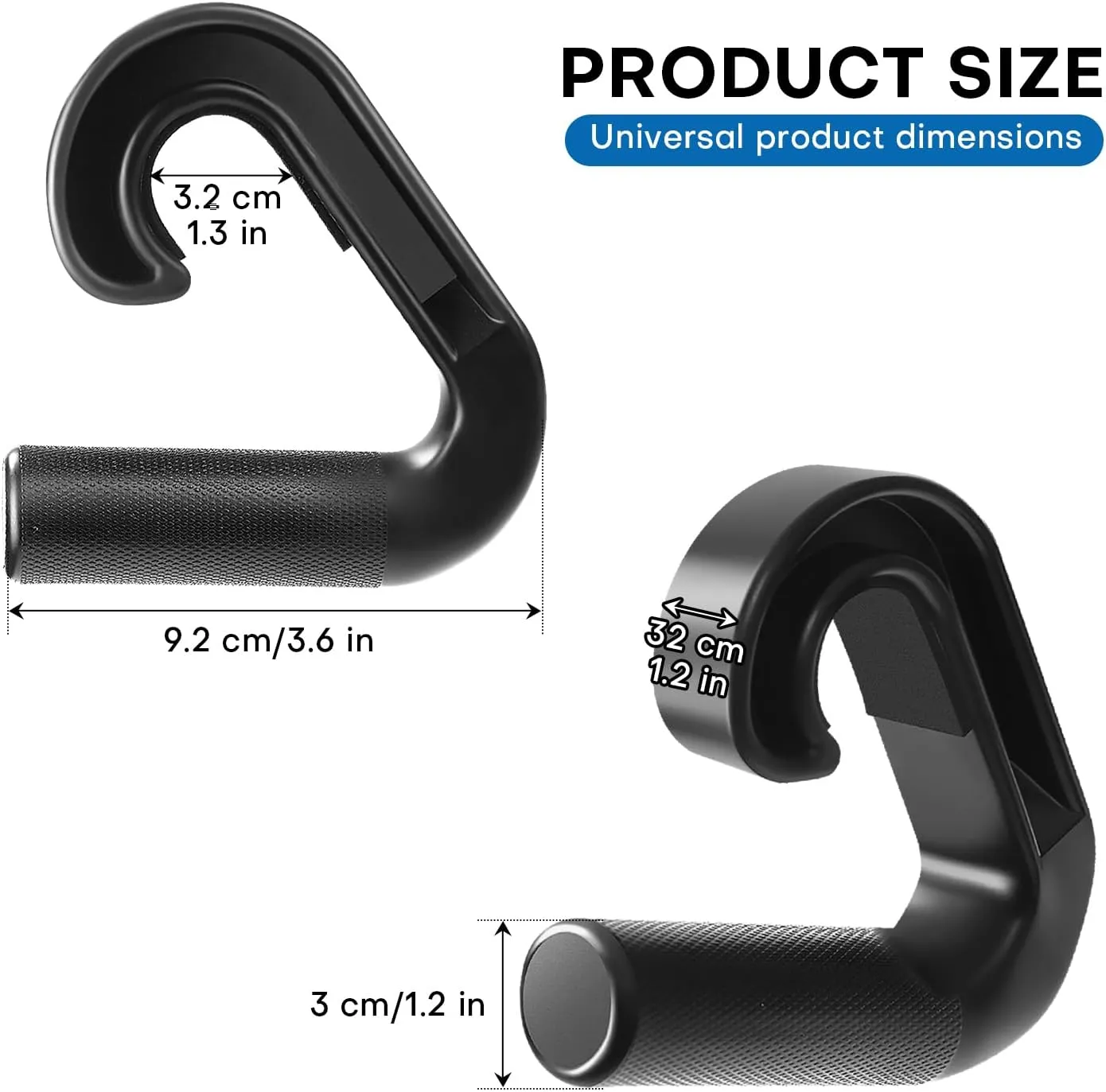 Neutral Grip Pull Up Handles - Heavy Duty Multi-Purpose Handles for Pull Ups & Deadlifts - Ergonomic Workout Handles & Exercise Machine Attachments with Premium Grips