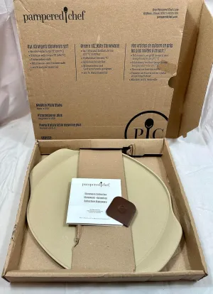 New and Improved Pampered Chef Medium Pizza Stone with Handles #100252