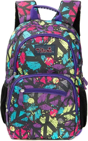 NEW TILAMI 14 Inch kid Toddler Backpack Boys Girls School Bag Kindergarten Elementary Cute Backpacks, Doodle colored