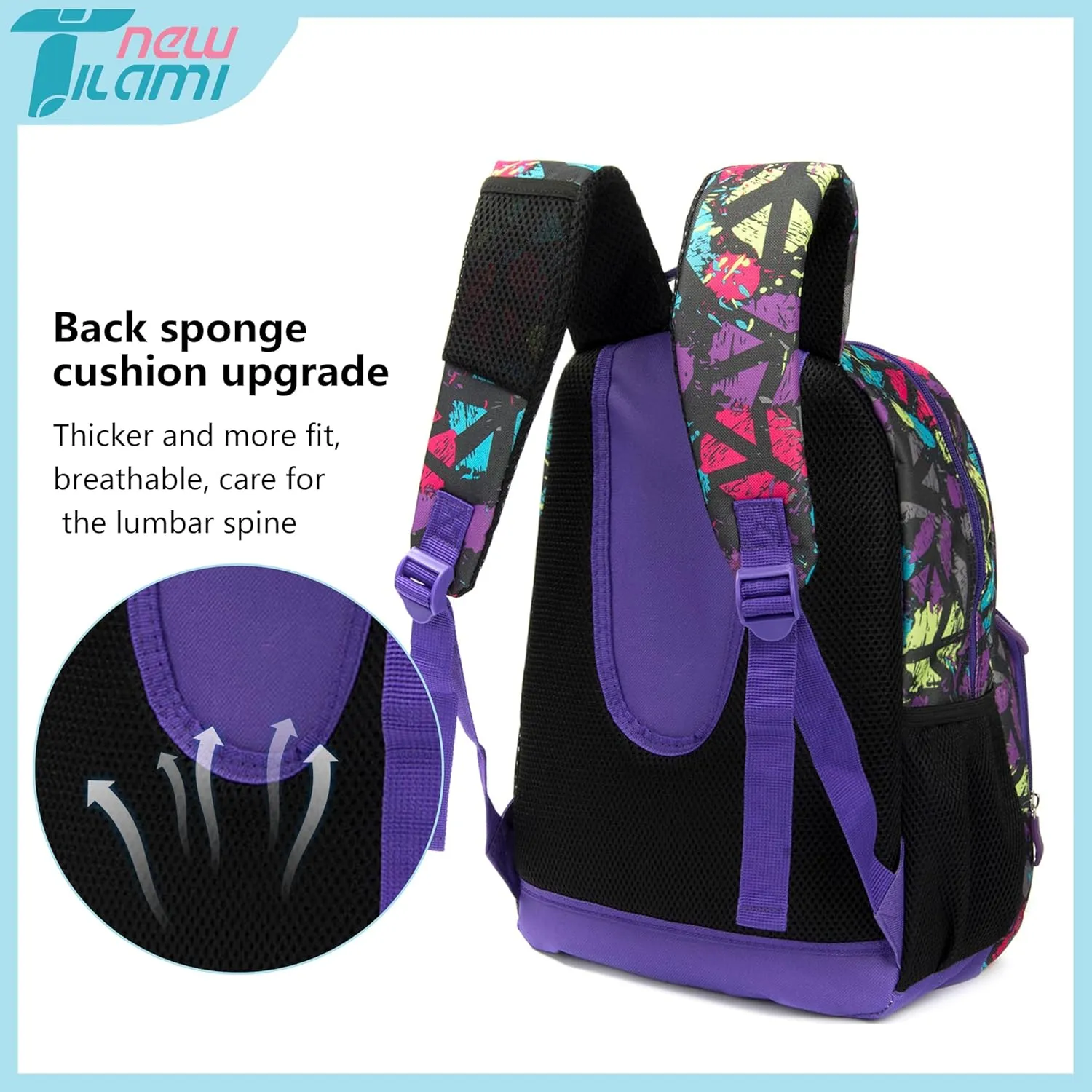 NEW TILAMI 14 Inch kid Toddler Backpack Boys Girls School Bag Kindergarten Elementary Cute Backpacks, Doodle colored