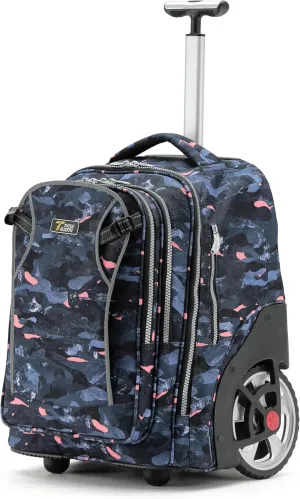 NEW TILAMI 20" Rolling Backpack for Teens Adults, Climbing Stairs Waterproof Backpack with Wheels for School Business Trave Camping with Laptop Compartment, Fit 17 Inch Laptop, Grey Doodle