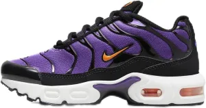 Nike Air Max Plus Little Kids' Shoes (CD0610-024, Black/Voltage Purple/Purple Agate/Total Orange) Size 3