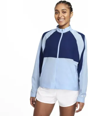 Nike Women's Retro Running Track Jacket (Small, Psychic Blue/Blue Void/Psychic Blue)