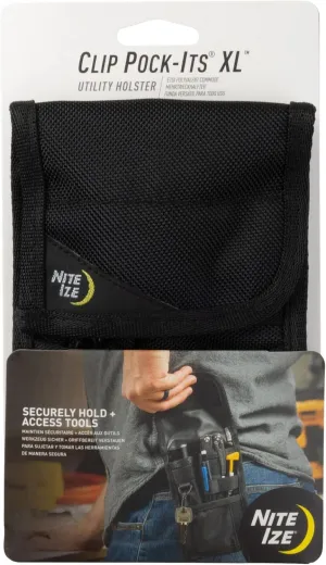 Nite Ize Clip Pock-Its XL Utility Holster - Tactical Pouch with Pockets for Tools - Utility Multi-Tool Belt Pouch with Strong Clip