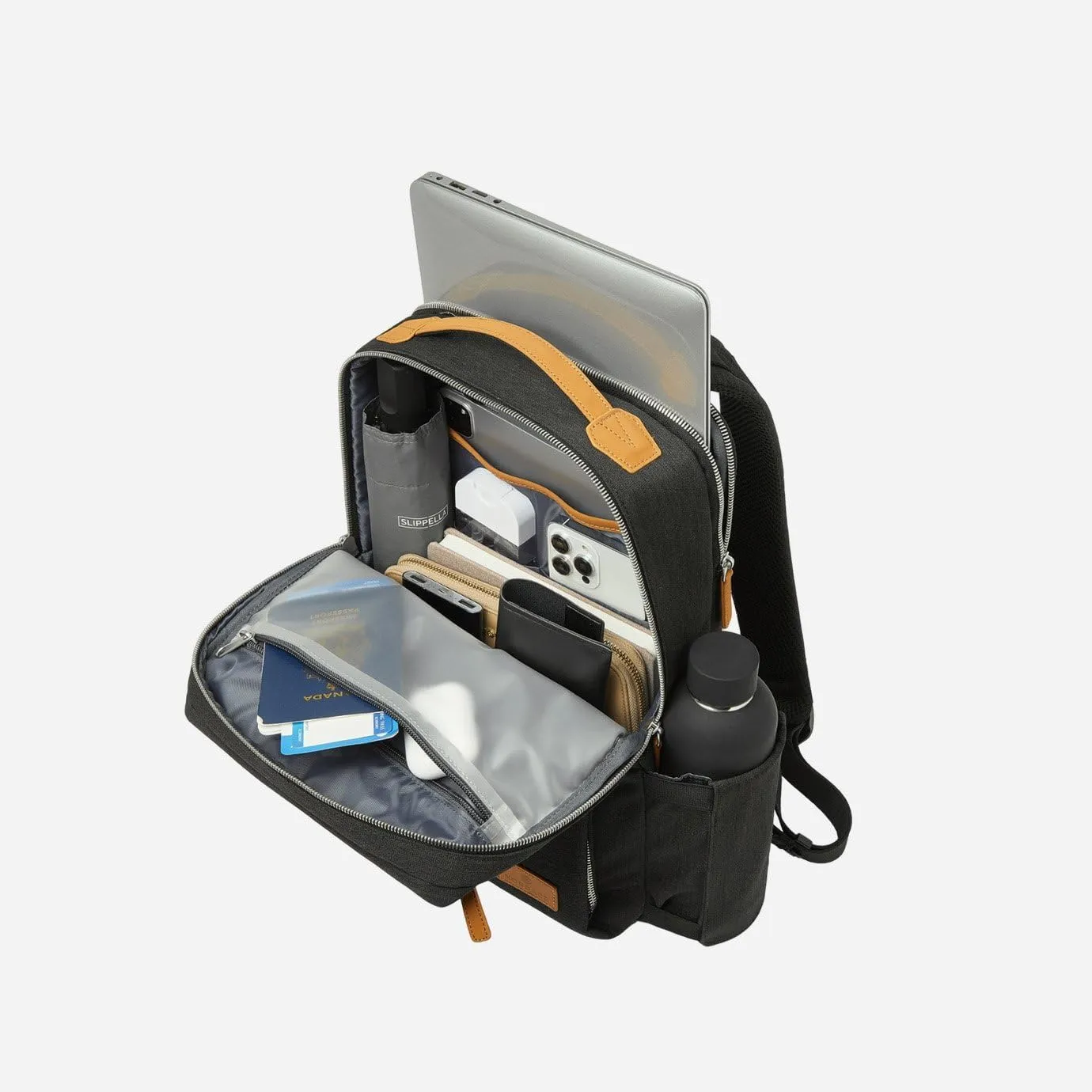 Nordace Siena Pro 13 Smart Backpack - 13.3" Laptop Backpack, 15L Daily Backpack for Travel, Everyday, or Work (Black-Brown)