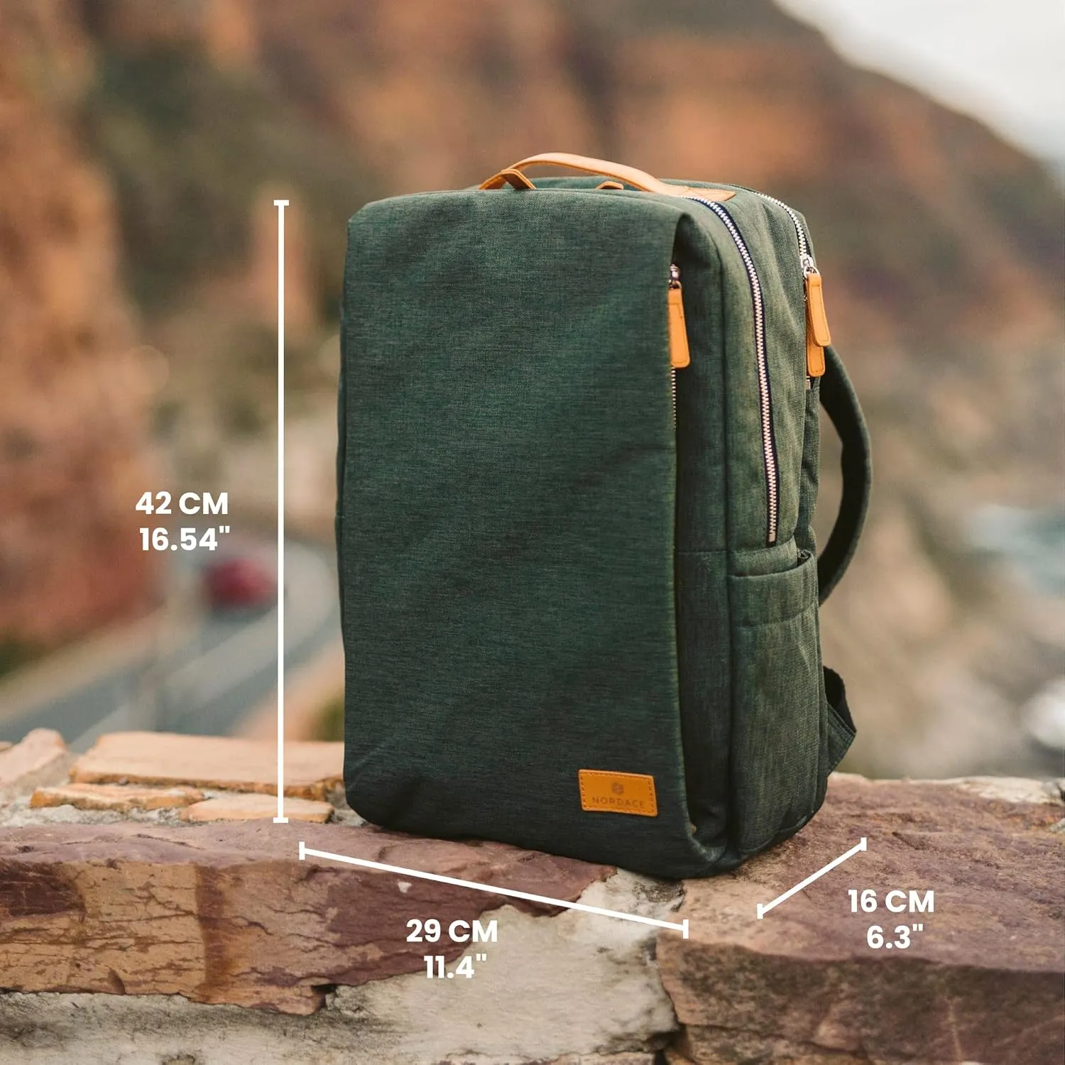 Nordace Siena Smart Backpack with USB Charging - 15.6 Inch Laptop Backpack, 19L Daily Backpack for Travel, Everyday, or Work (Dark Green)