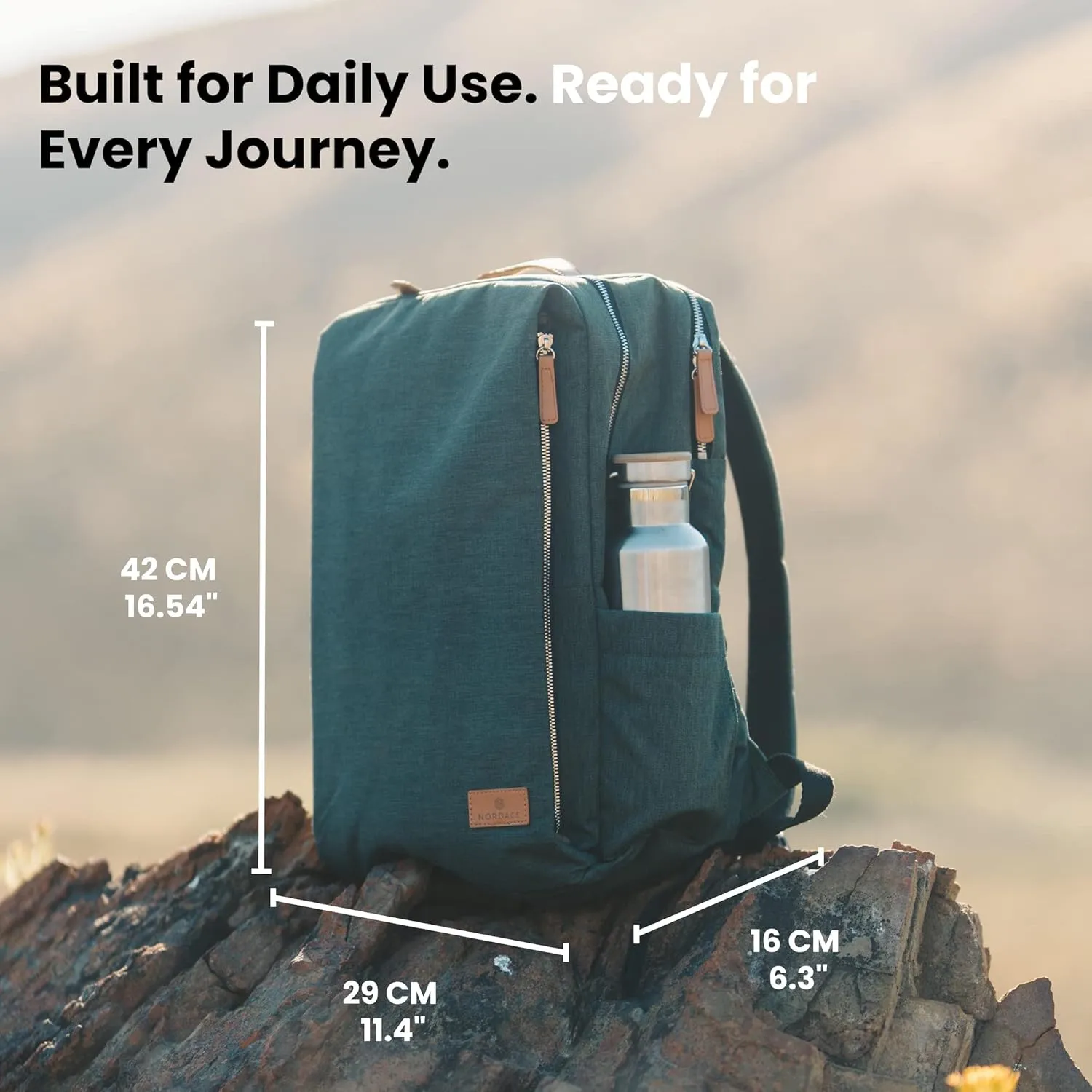 Nordace Siena Smart Backpack with USB Charging - 15.6 Inch Laptop Backpack, 19L Daily Backpack for Travel, Everyday, or Work (Gray)