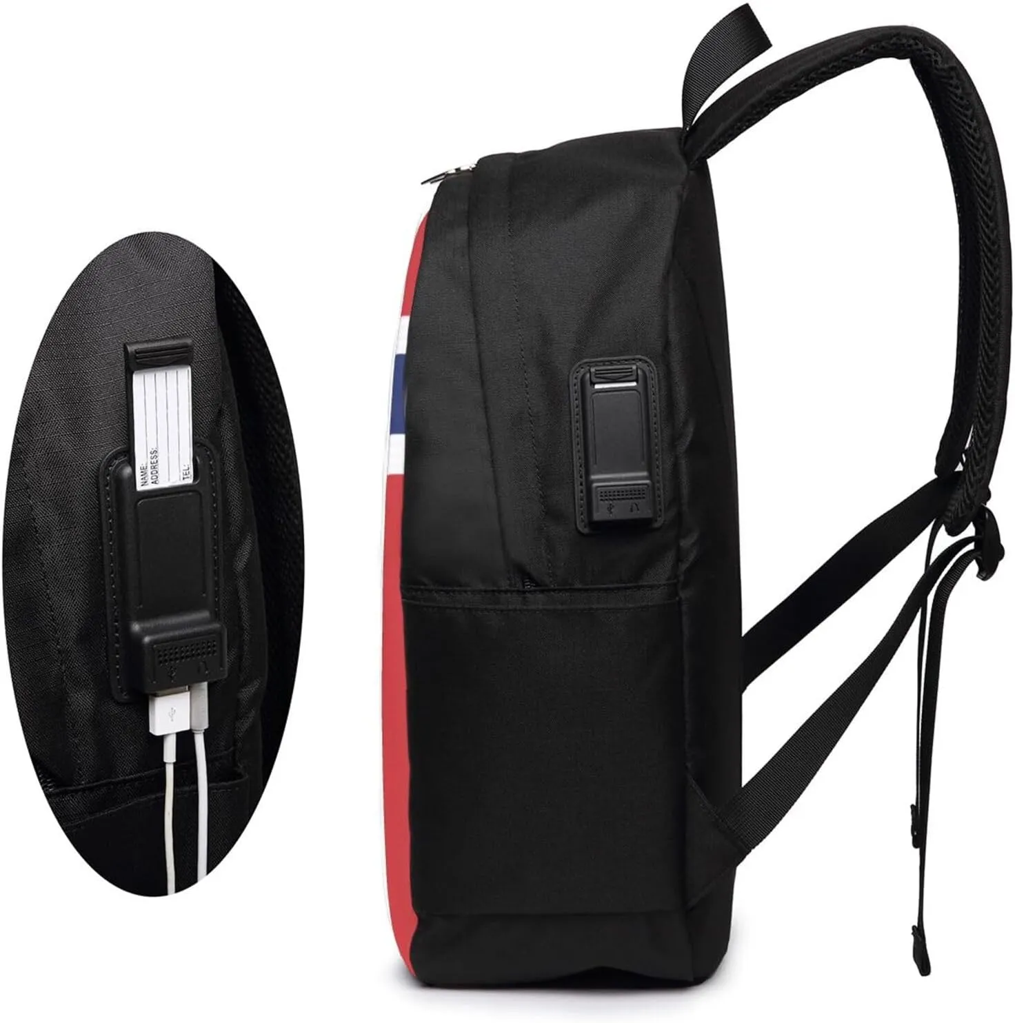 Norwegian Norway Flag Laptop Backpacks Travel Backpack Casual Business Daypack Sport Rucksack Computer Bag Fits up to 17 Inch Notebook with USB Port