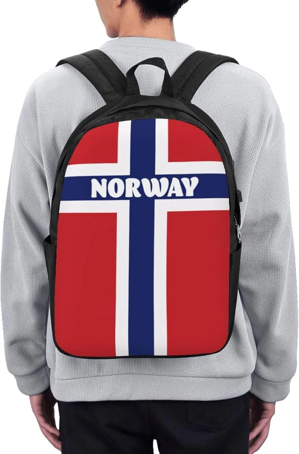 Norwegian Norway Flag Laptop Backpacks Travel Backpack Casual Business Daypack Sport Rucksack Computer Bag Fits up to 17 Inch Notebook with USB Port