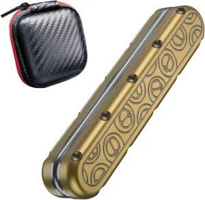 OBEST EDC Fidget Slider Push Card Toys,Metal Push Pull Rotation, Relieve ADHD/Anxiety/Stress Metal Fidget Toys Desk Toys,Gifts for Father Boyfriend Friends(Golden)