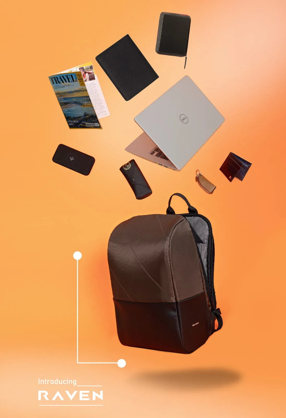 Oblique Raven Laptop Antitheft Backpack: 1N