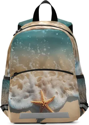 ODAWA Beautiful Beach Summer Travel Backpack for Kids Kids Backpack with Reflective Tape Strips