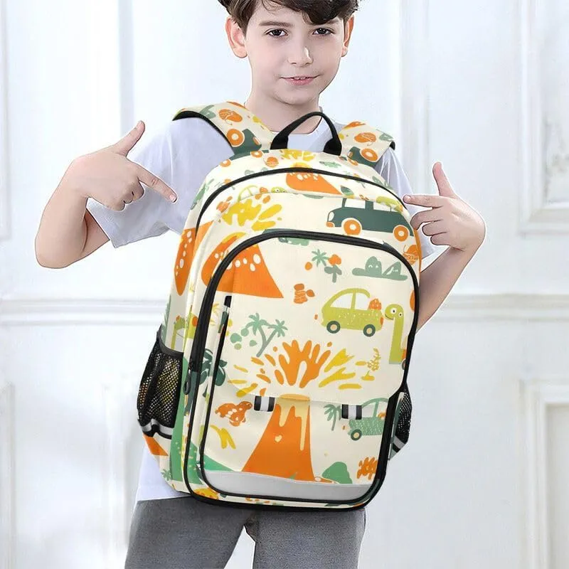 ODAWA Cartoon Dinosaurs Backpacks for Middle School Book Bags Teens Child Elementary School Bag Kids Backpack Ages 6-12