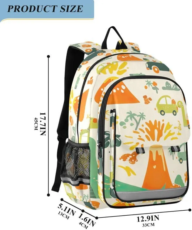 ODAWA Cartoon Dinosaurs Backpacks for Middle School Book Bags Teens Child Elementary School Bag Kids Backpack Ages 6-12