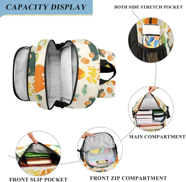 ODAWA Cartoon Dinosaurs Backpacks for Middle School Book Bags Teens Child Elementary School Bag Kids Backpack Ages 6-12