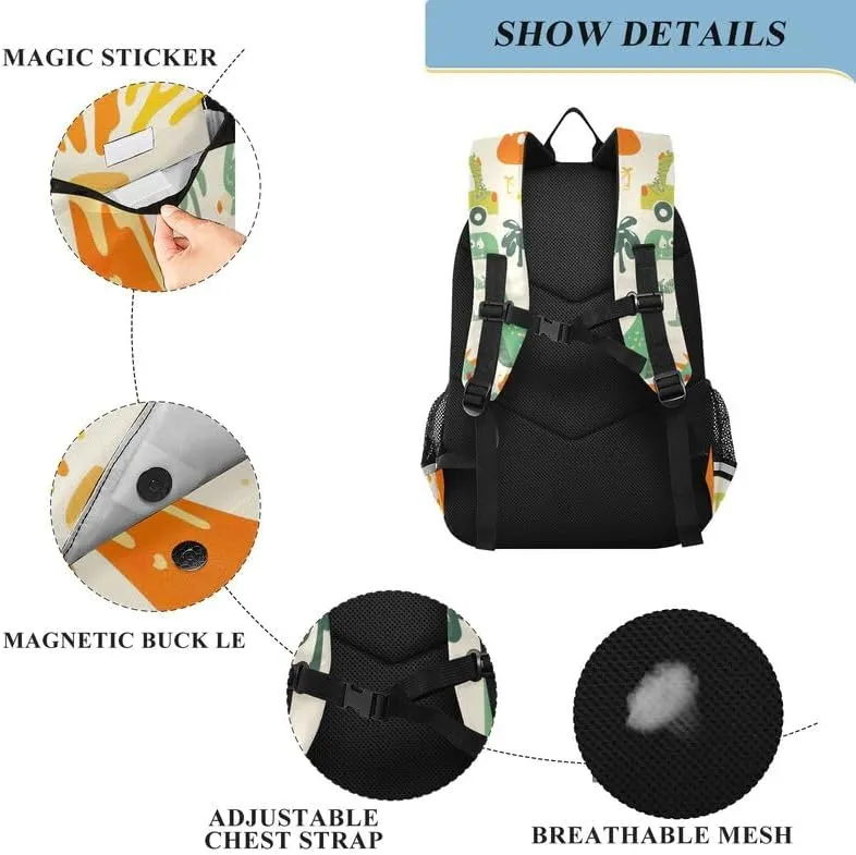 ODAWA Cartoon Dinosaurs Backpacks for Middle School Book Bags Teens Child Elementary School Bag Kids Backpack Ages 6-12