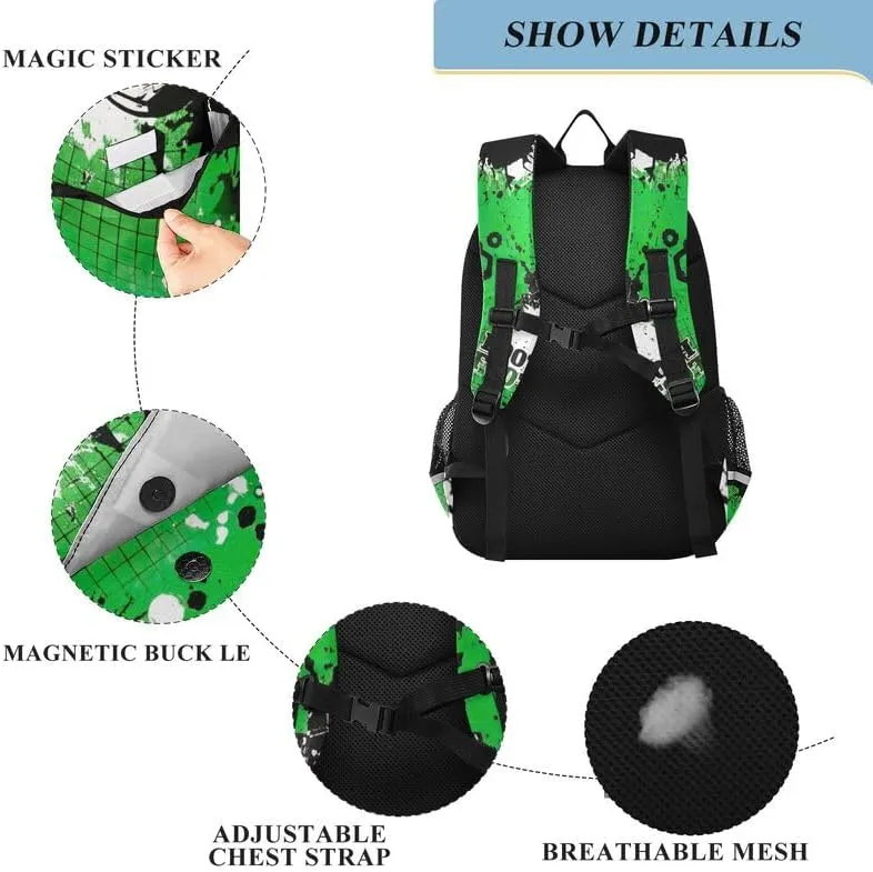 ODAWA Football Themes Soccer Balls Bagpacks Preschool Elementary Kindergarten School Bag Girls Boys Backpack, 17 Inch