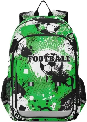 ODAWA Football Themes Soccer Balls Bagpacks Preschool Elementary Kindergarten School Bag Girls Boys Backpack, 17 Inch
