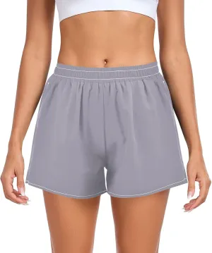 ODAWA Misty Rose Women's Basketball Shorts, Quick Dry Womens Swim Shorts Small