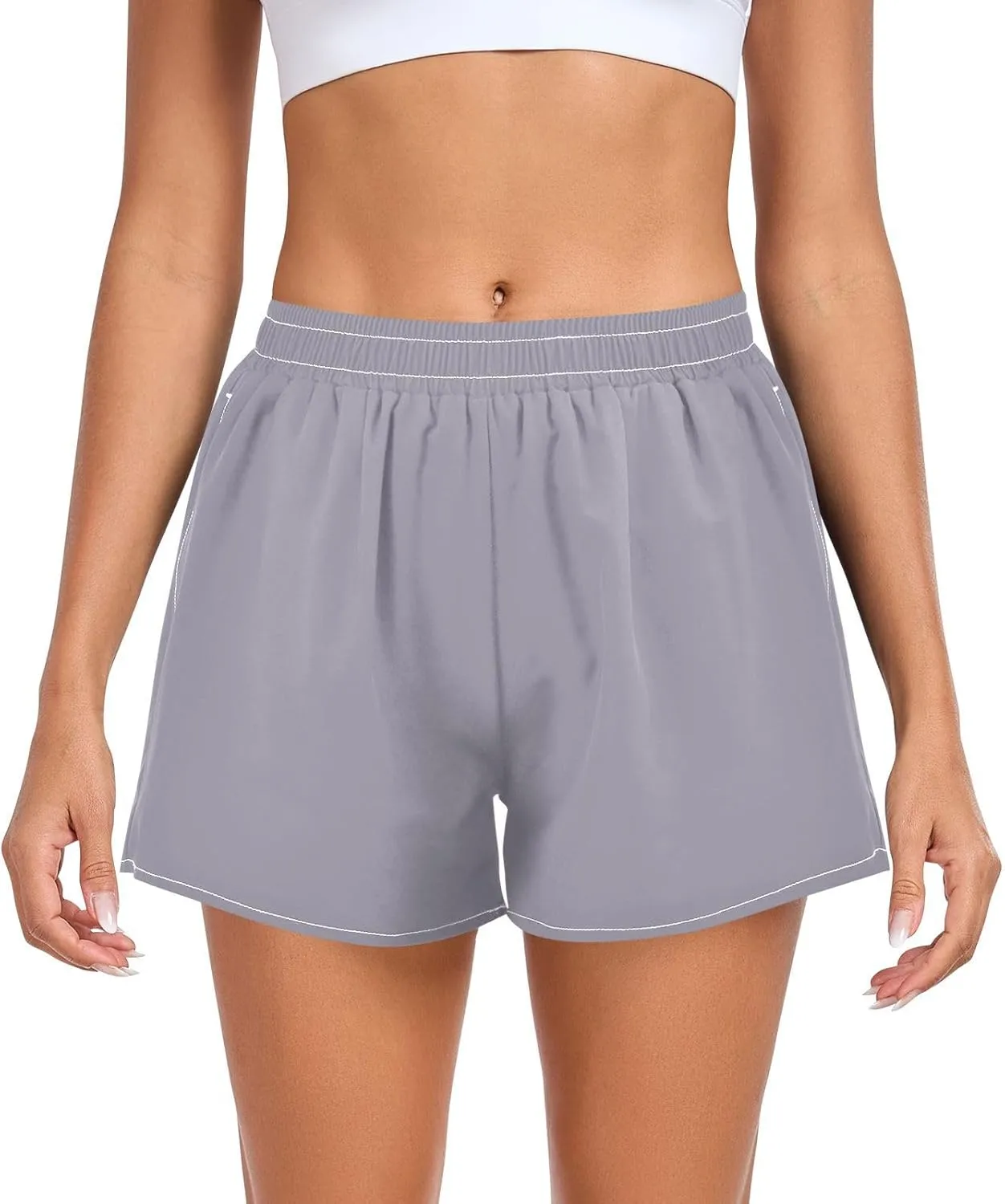 ODAWA Misty Rose Women's Basketball Shorts, Quick Dry Womens Swim Shorts Small
