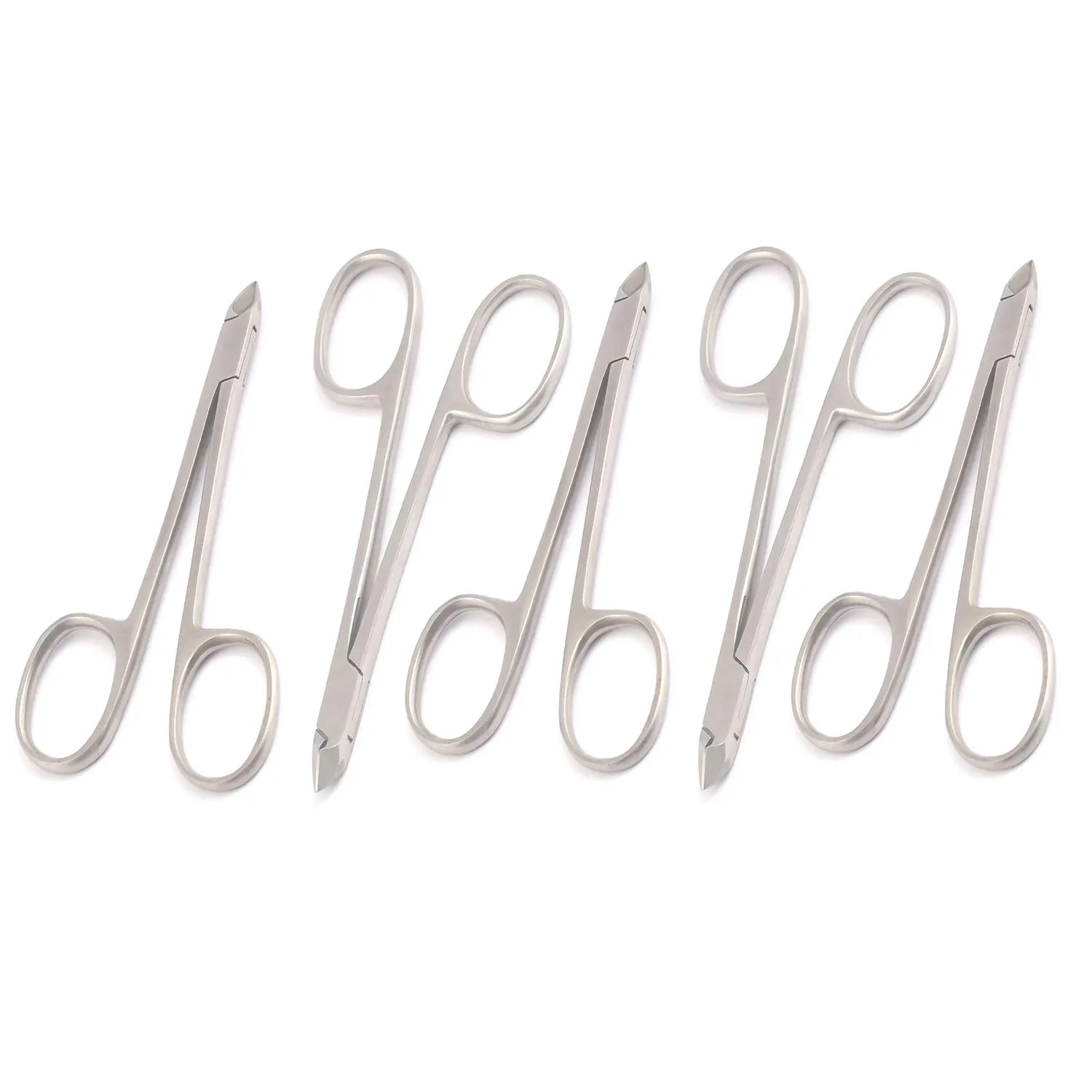OdontoMed2011® Tissue And Cuticle Nipper 4" Straight Jaws Ring Handles Stainless Steel (4" (5 Pieces))