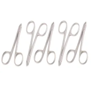 OdontoMed2011® Tissue And Cuticle Nipper 4" Straight Jaws Ring Handles Stainless Steel (4" (5 Pieces))
