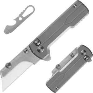 OKNIFE Otacle U1 Ti Folding Titanium Utility Knife with Ceramic Blade, Button Lock EDC Pocket Knife
