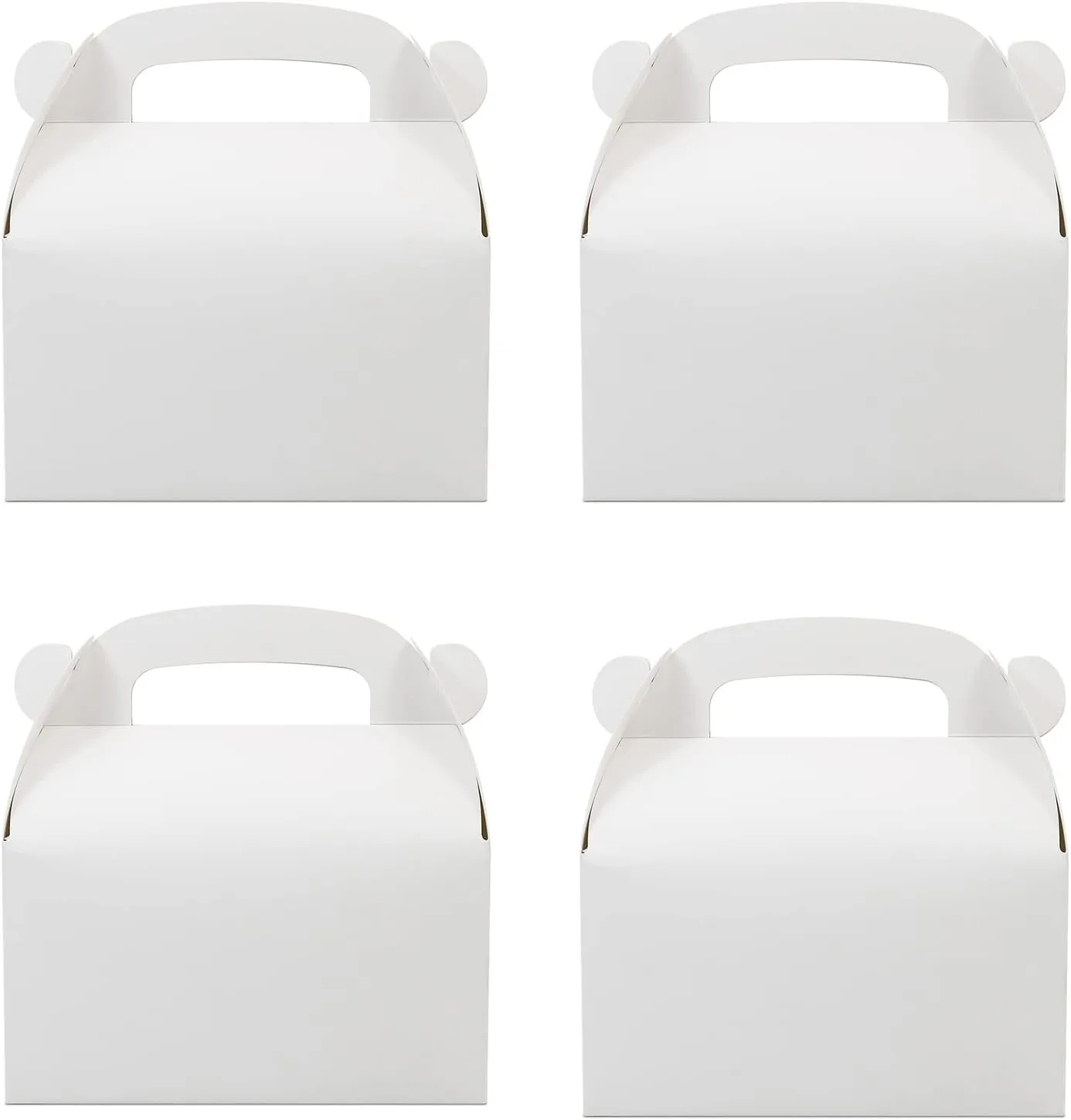 Oletx 30-Pack White Party Favor Treat Boxes, Goodie Gable Paper Gift Boxes with Handles. Perfect for Wedding, Birthday, Graduation, Babyshower.