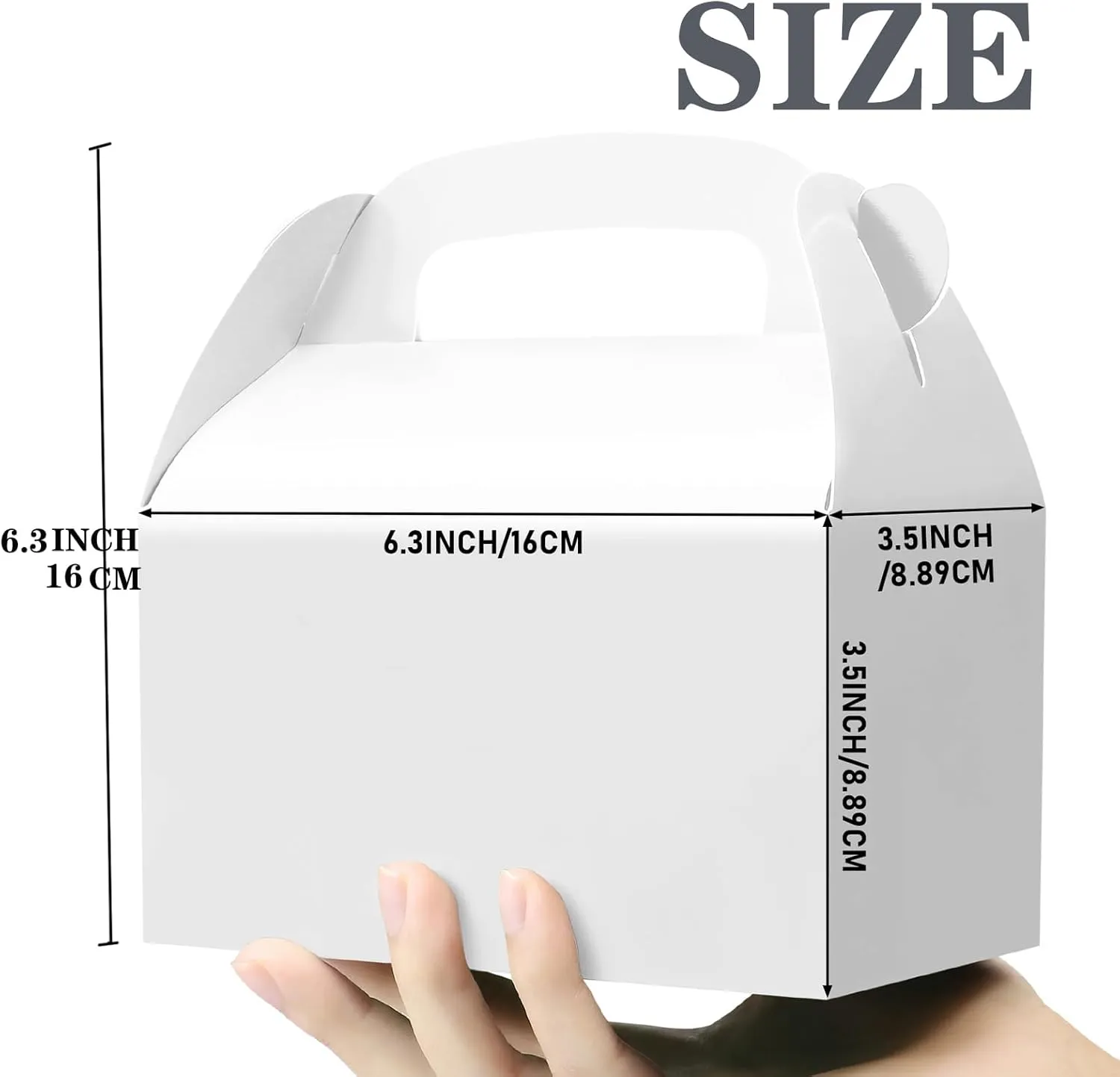 Oletx 30-Pack White Party Favor Treat Boxes, Goodie Gable Paper Gift Boxes with Handles. Perfect for Wedding, Birthday, Graduation, Babyshower.