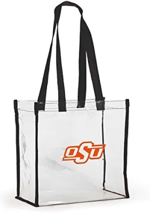 Open Top Stadium Tote, Clear with Long Handles for Oklahoma State Cowboys Fans.