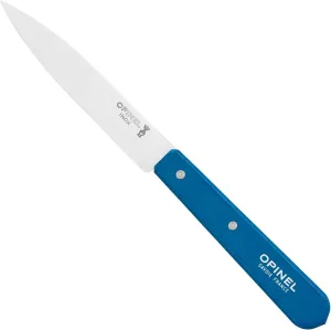 OPINEL Essential No.112 Paring Knife, Plain Edge, Hornbeam Handles, Made in France (Blue)