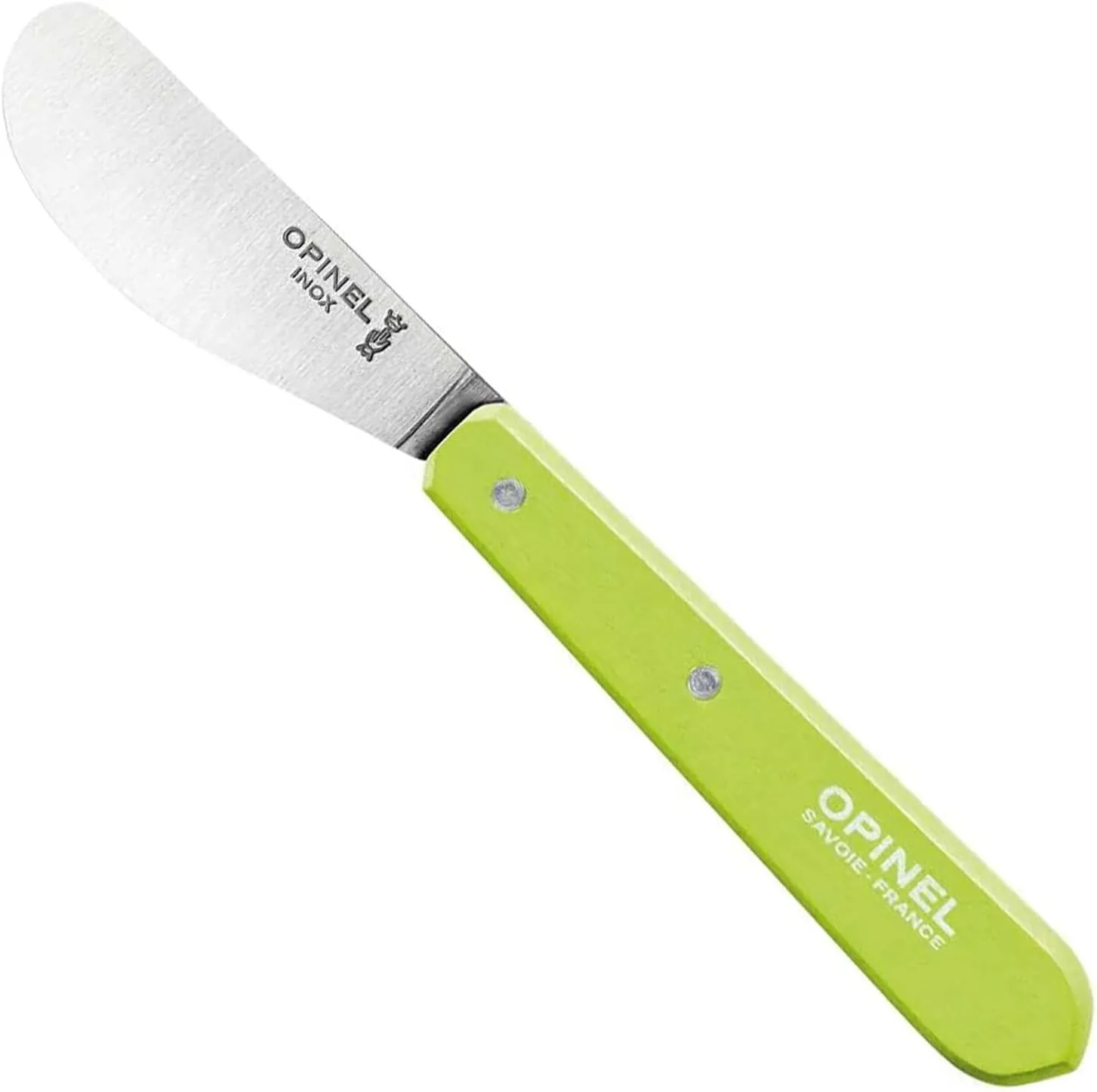 OPINEL Essential No.117 Spreading   Butter Knife, Painted Hornbeam Wood Handles, Made in France (Green)