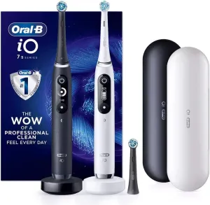 Oral-B iO Series 7s Rechargeable Toothbrush with 2 Handles, 2 Chargers, 3 Brush Heads and 2 Deluxe Travel Cases