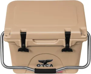 ORCA 20 Quart Tan Ice Chest with Flex Grip Handles and Lid Gasket