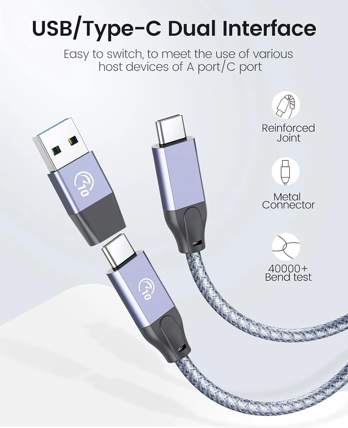 ORICO 7 Port USB Hub 10Gbps, Aluminum USB 3.2 Gen 2 Hub, 6 USB 3.2 Data Ports, 1 PD 60W Charging Ports, 24V 3A Power Adapter, 1.64Ft C to C Cable, USB Data Hub for Laptop