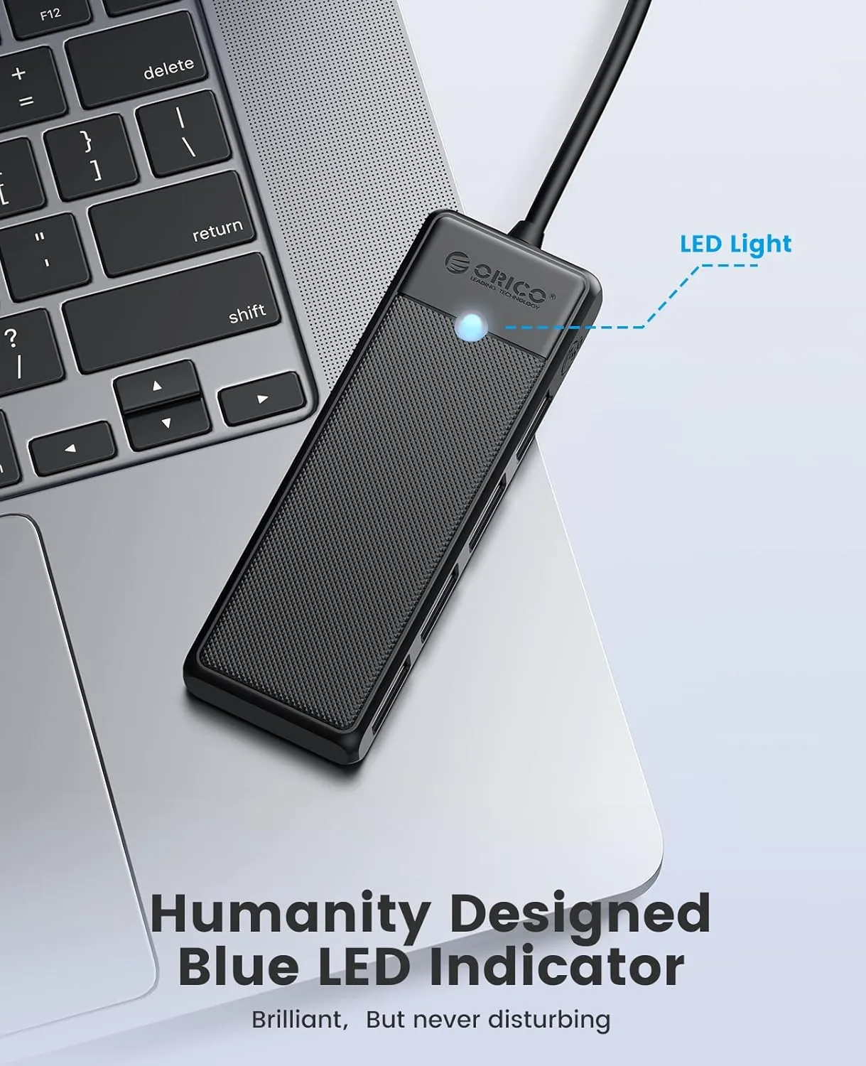 ORICO USB 3.0 Hub, 4-Port USB Hub with Long Cable, Ultra Slim USB Splitter for Laptop MacBook Pro, iMac, Surface Pro, XPS, PS5，PC, Flash Drive, Mobile HDD (Black/6ft)