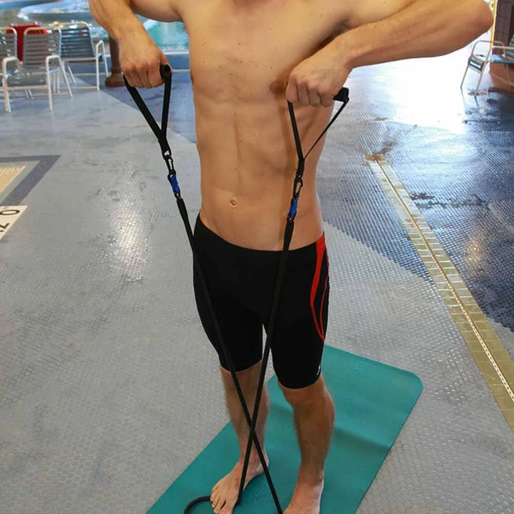 Original StrechCordz with Handles, Swimming Resistance Bands, Dryland Training, 5 Resistance Levels