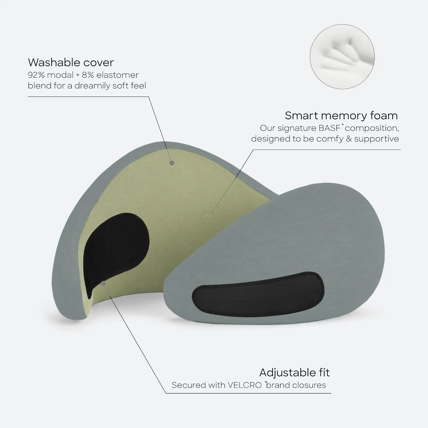 Ostrichpillow Go Neck Pillow, Travel Pillows for Airplanes, Premium Memory Foam Travel Pillow, 360º Ergonomic Design, Asymmetrical Sides, Travel Bag Included, Washable Modal Cover