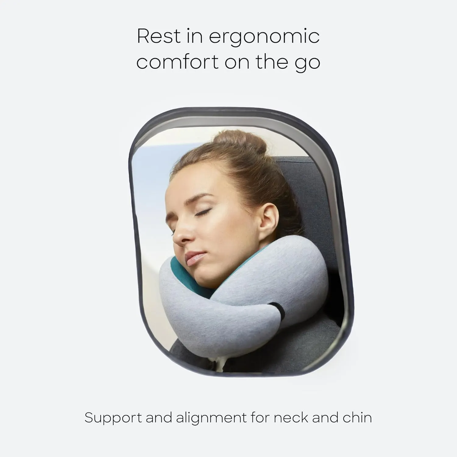 Ostrichpillow Go Neck Pillow, Travel Pillows for Airplanes, Premium Memory Foam Travel Pillow, 360º Ergonomic Design, Asymmetrical Sides, Travel Bag Included, Washable Modal Cover