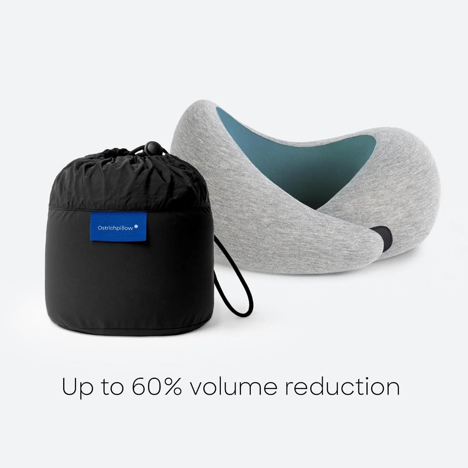 Ostrichpillow Go Neck Pillow, Travel Pillows for Airplanes, Premium Memory Foam Travel Pillow, 360º Ergonomic Design, Asymmetrical Sides, Travel Bag Included, Washable Modal Cover