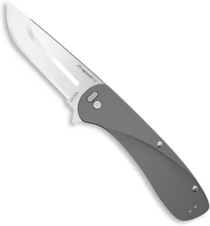 OUTDOOR EDGE RAZOR VX1 | Replaceable Blade EDC Folding Pocket Knife | 3" Stainless Blade, Gray Anodized Aluminum Handle, Reversible Pocket Clip | Outdoor, Camping, Survival, Utility