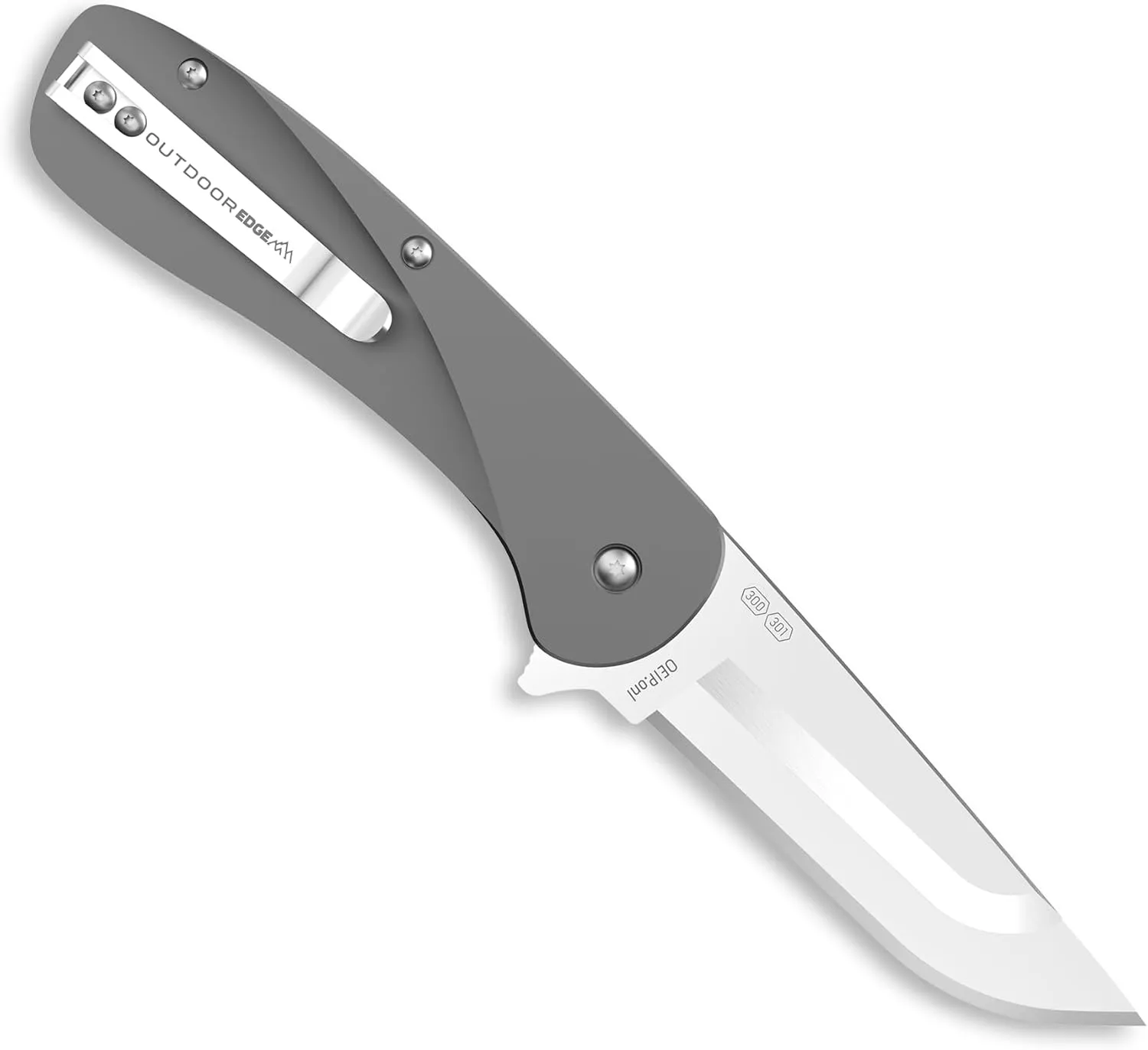 OUTDOOR EDGE RAZOR VX1 | Replaceable Blade EDC Folding Pocket Knife | 3" Stainless Blade, Gray Anodized Aluminum Handle, Reversible Pocket Clip | Outdoor, Camping, Survival, Utility