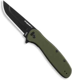 OUTDOOR EDGE - Razor VX2 | Green G10 with Black Drop Point | Replaceable Blade EDC Folding Pocket Knife | 3" Stainless Blade, Reversible Pocket Clip