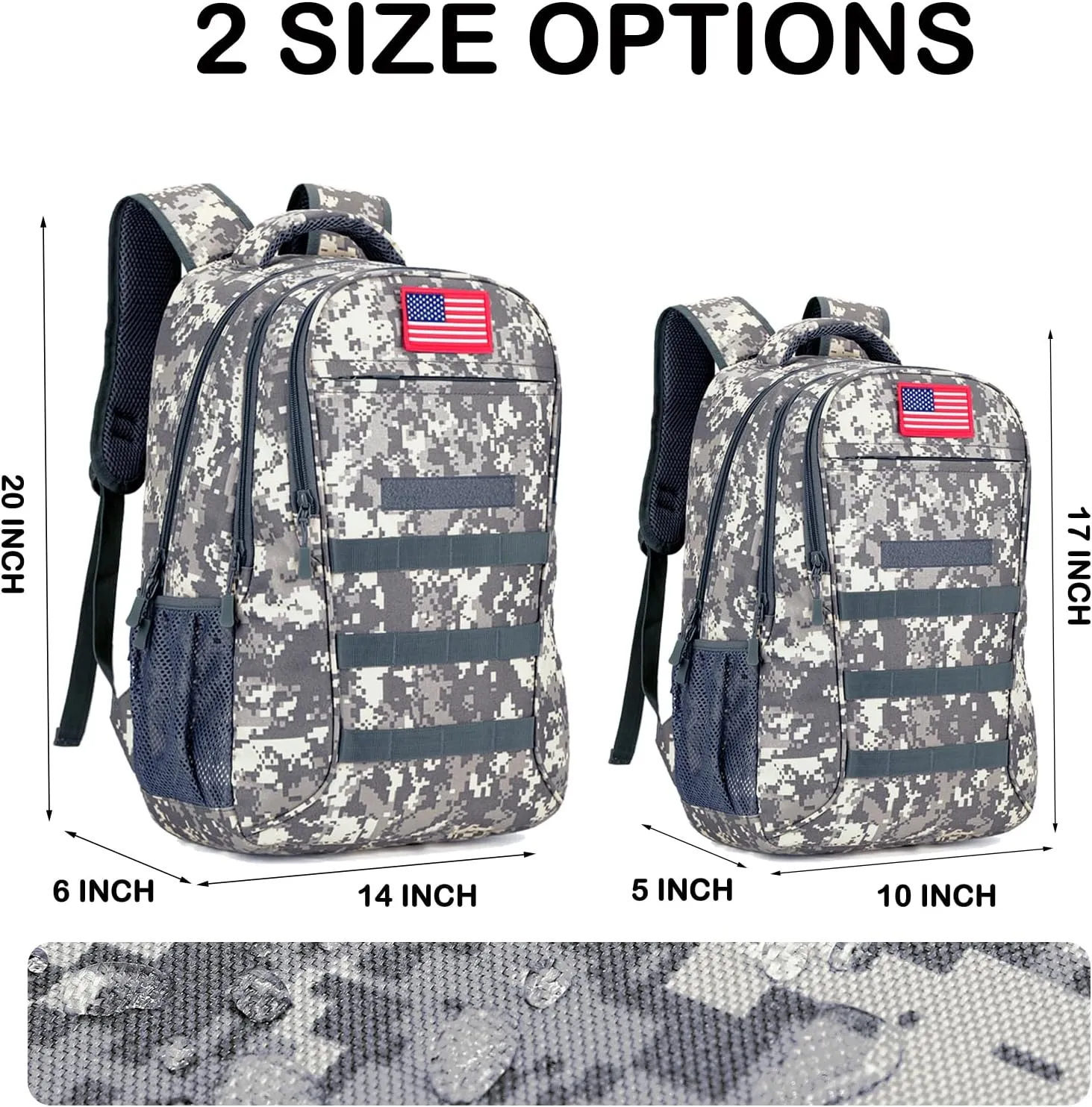 outdoor plus Camo Backpack,Military Boys Backpacks for School,Army Bookbag with USB Charging Port,30l/40L